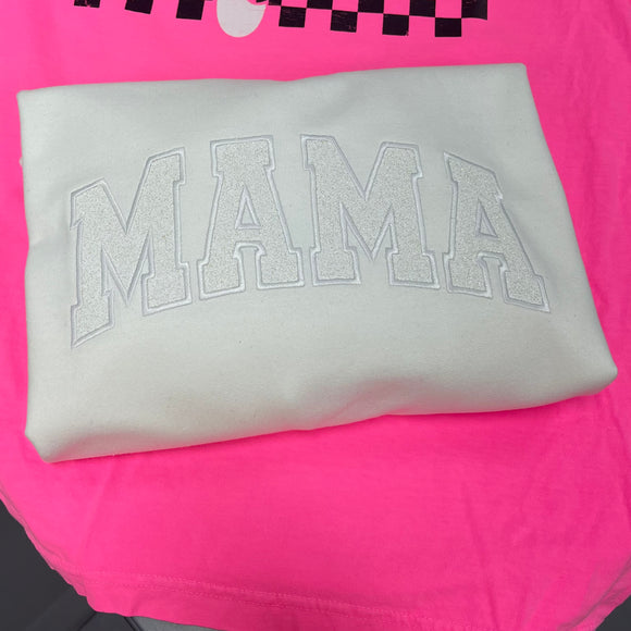 Embroidered MAMA sweatshirt - white