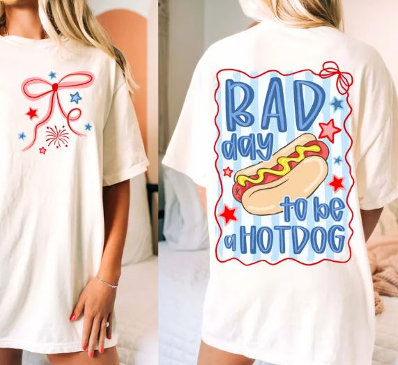 Bad Day to Be a Hot Dog - CC White - Sunfire Tees