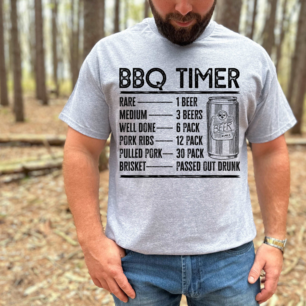 BBQ TIMER: Rare/1 beer, medium/3 beers..