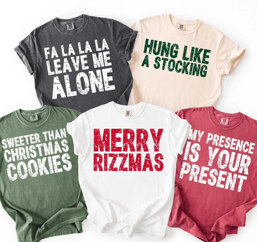 Funny Christmas Tees - Comfort Colors - Sunfire Tees