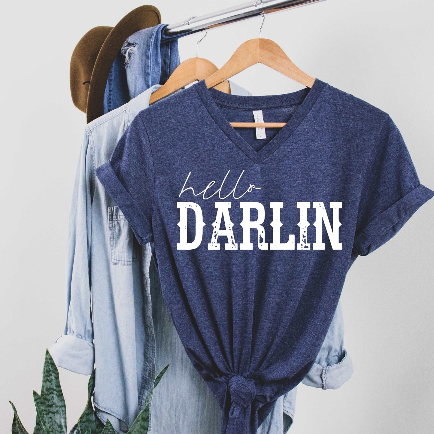 Hello Darlin' - heather navy - Sunfire Tees