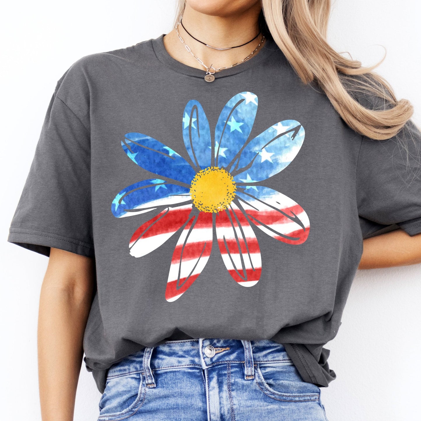 Patriotic Sunflower - charcoal - Sunfire Tees