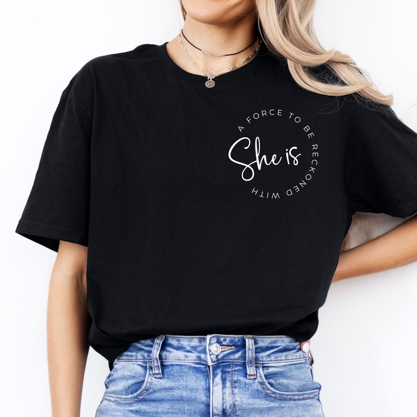 She is a Force to be Reckoned With - Black - Sunfire Tees