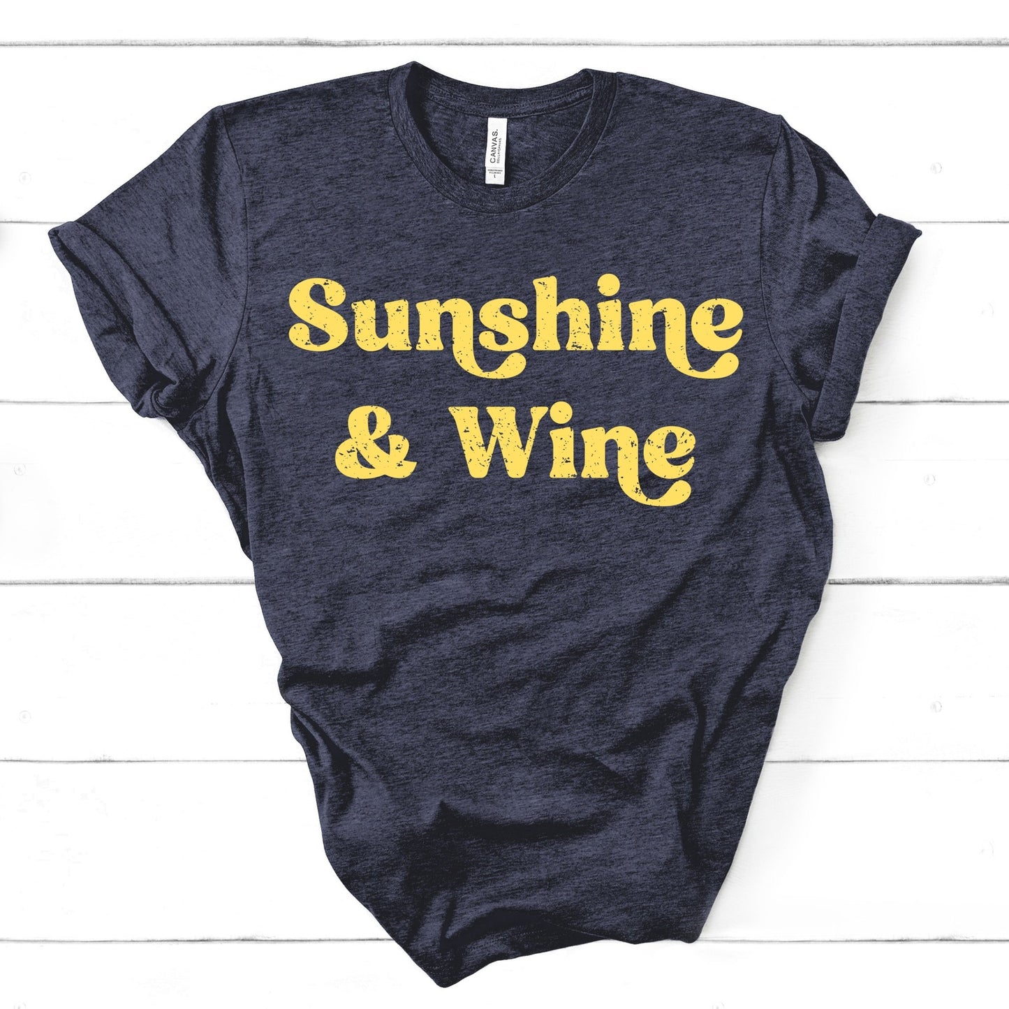 Sunshine & Wine - heather navy - Sunfire Tees