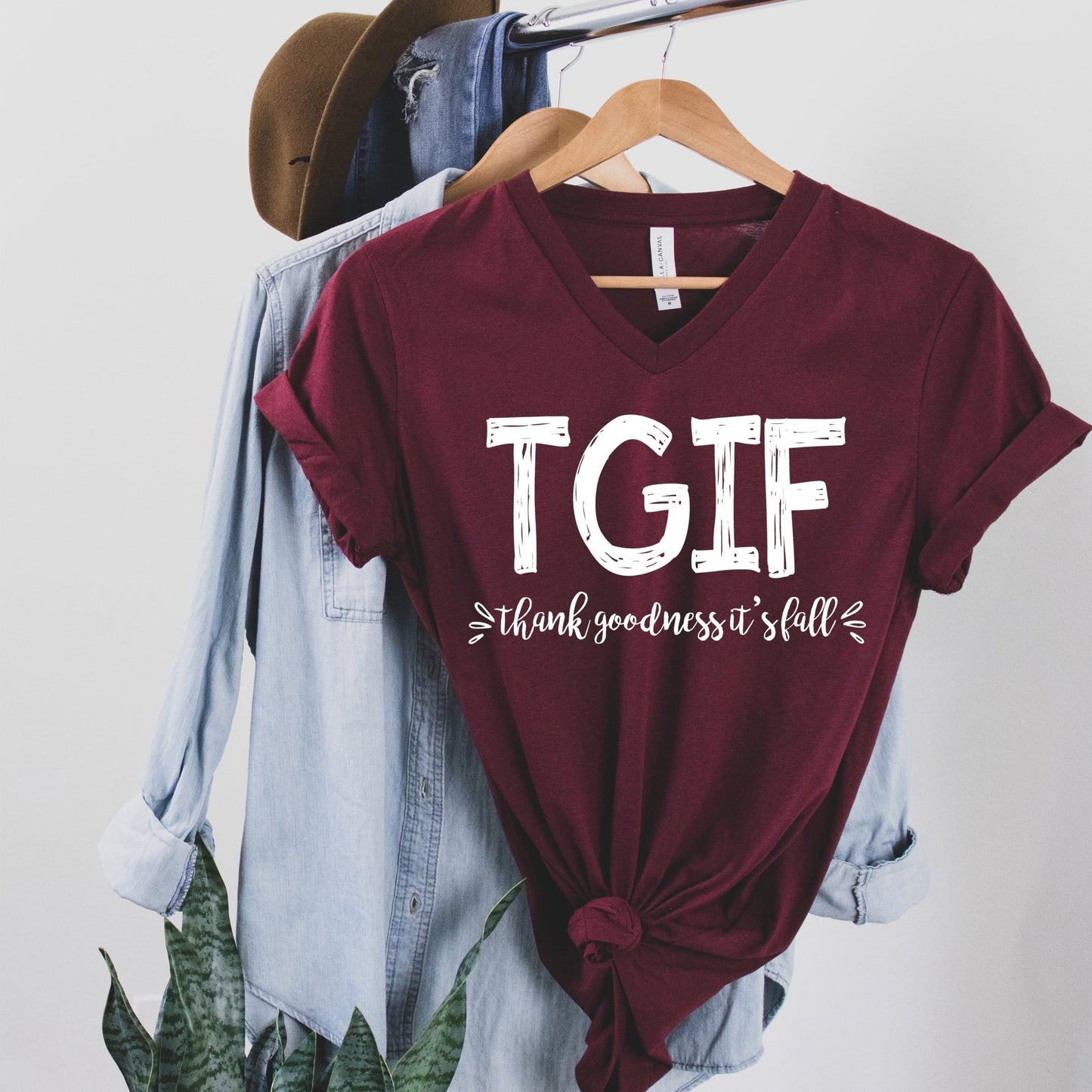 TGIF - Thank Goodness it's Fall - maroon - Sunfire Tees