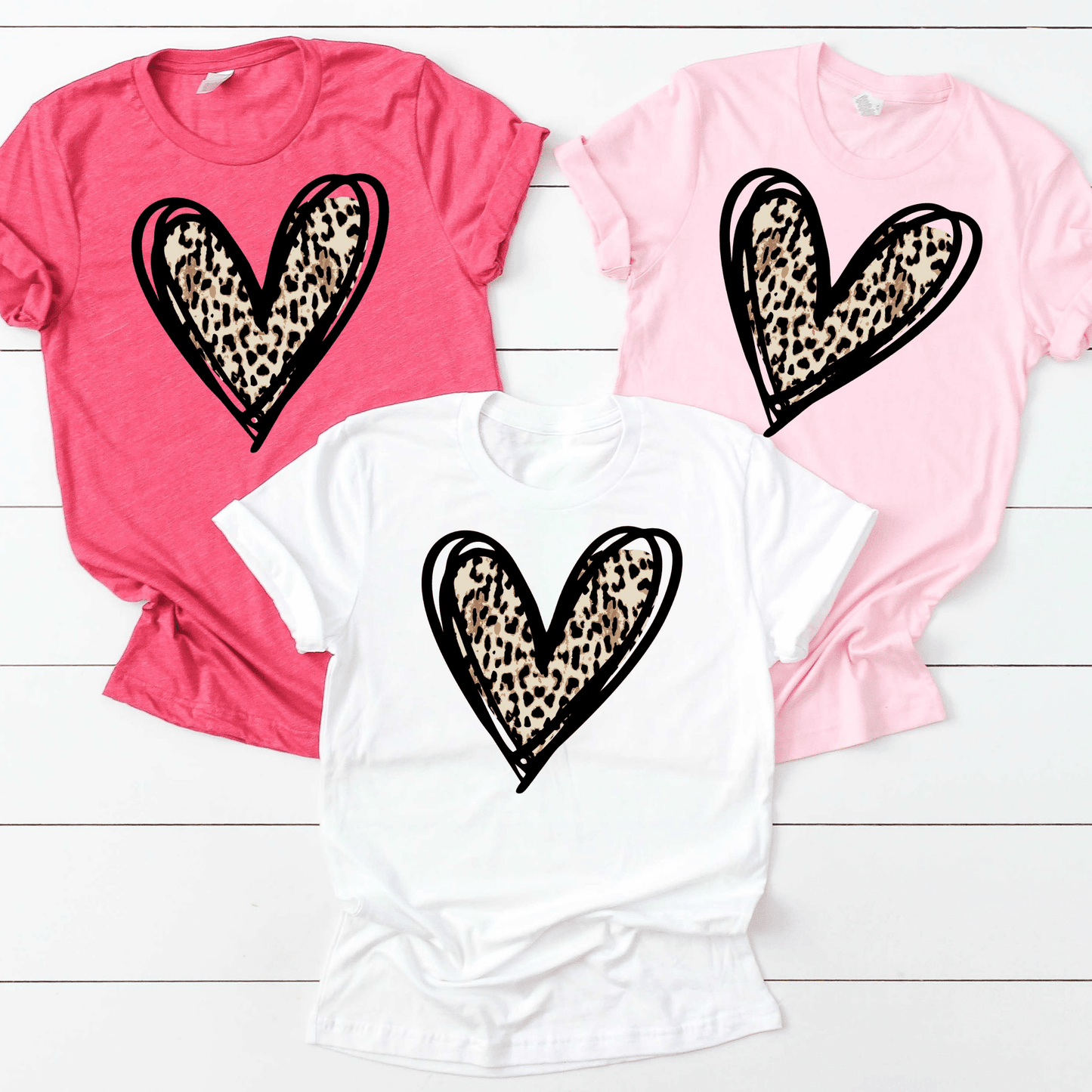 Leopard Heart Shirt - Sunfire Tees