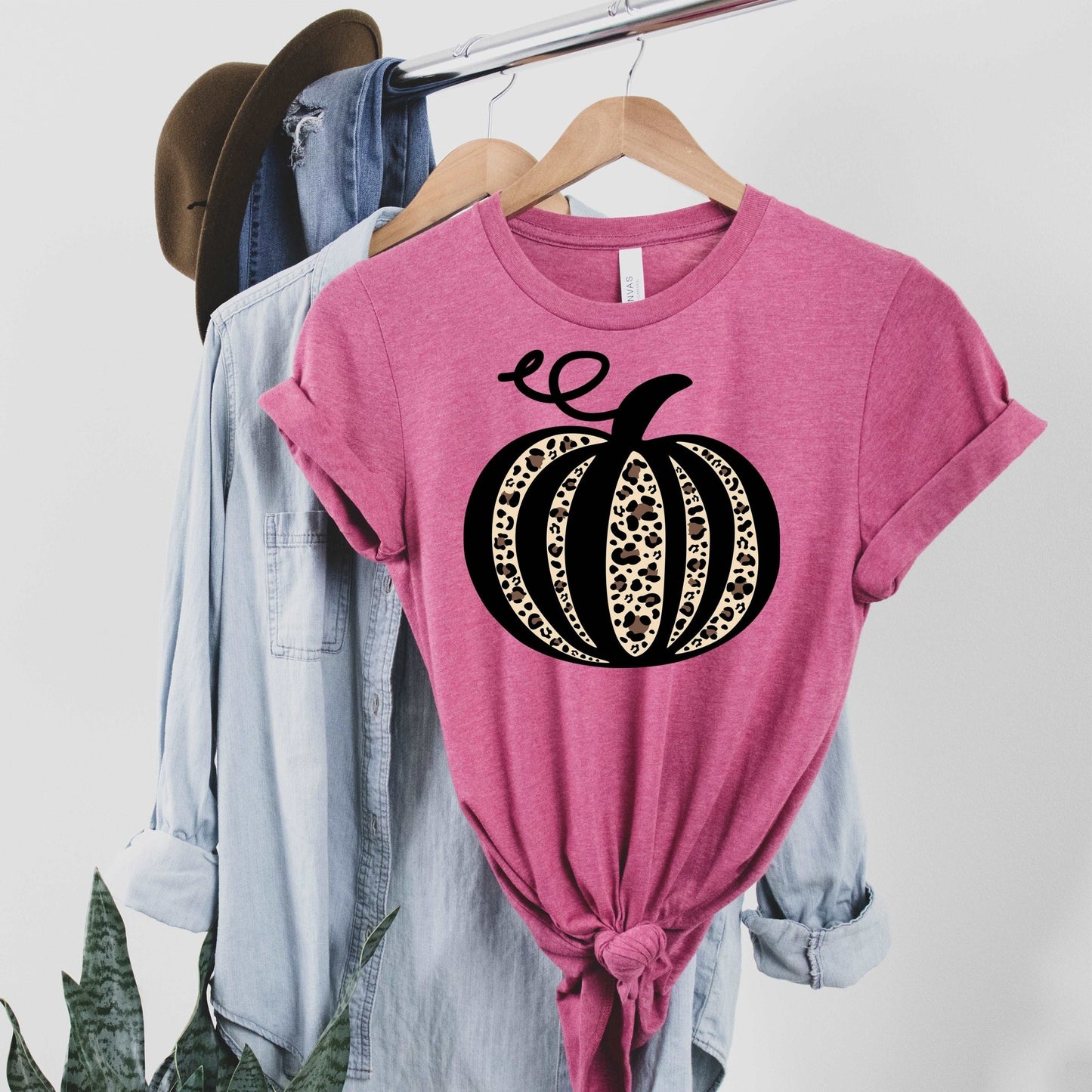 Leopard Pumpkin - Heather Raspberry - Sunfire Tees