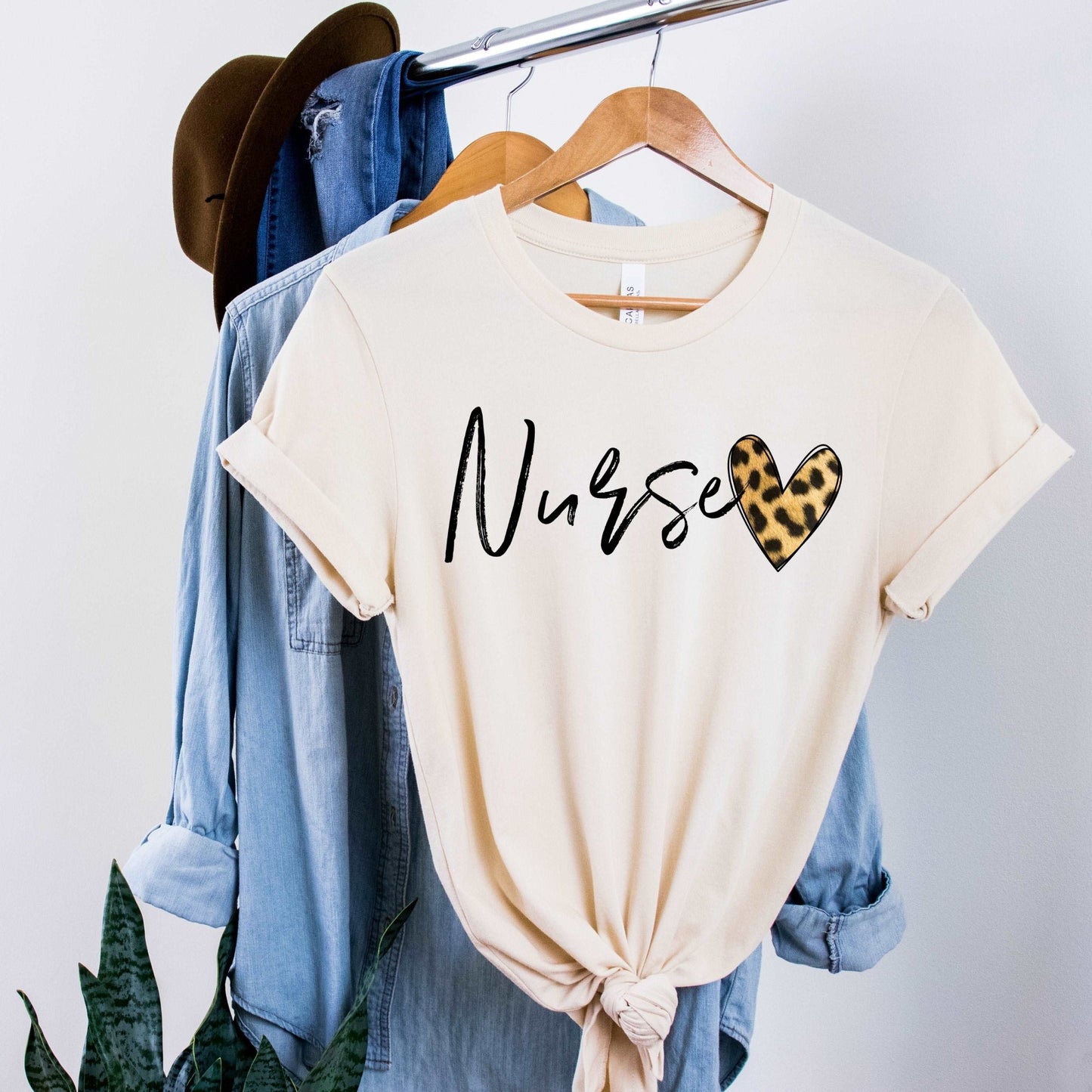 Nurse with Leopard Heart - Sunfire Tees