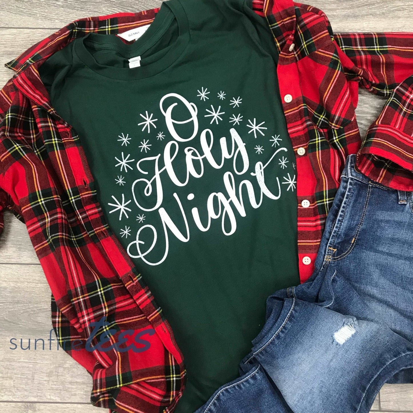 O’ Holy Night Shirt - Forest Green RTS - Sunfire Tees