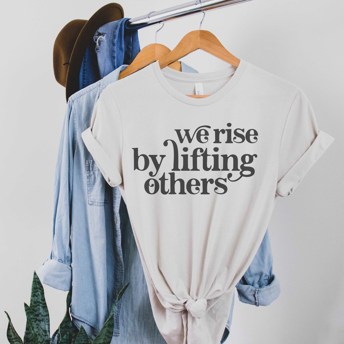 We Rise By Lifting Others - Heather Oatmeal - Sunfire Tees