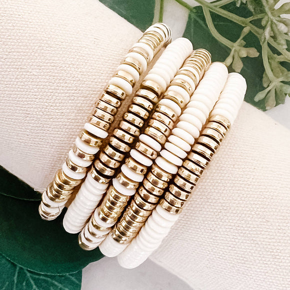 Ivory Beaded Bracelet Set