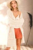 Open Front Patch Pocket Textured Knitted Cardigan VJ81329