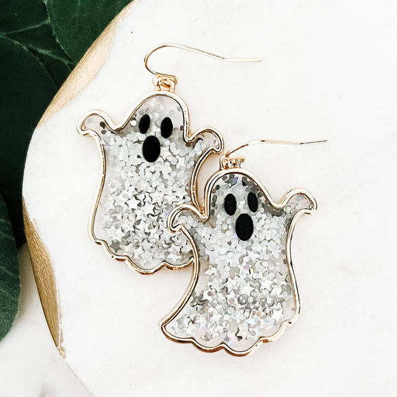 Glitter Ghost Earrings