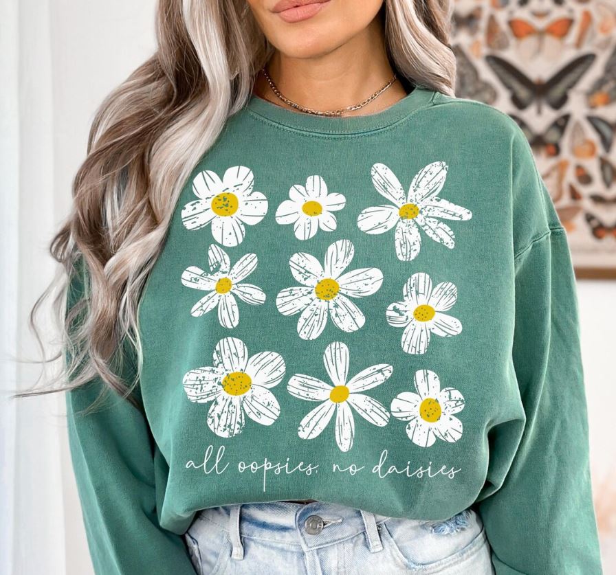 All Oopsies, No Daisies - CC light green - Sunfire Tees