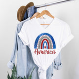 America Rainbow White Tee - Sunfire Tees