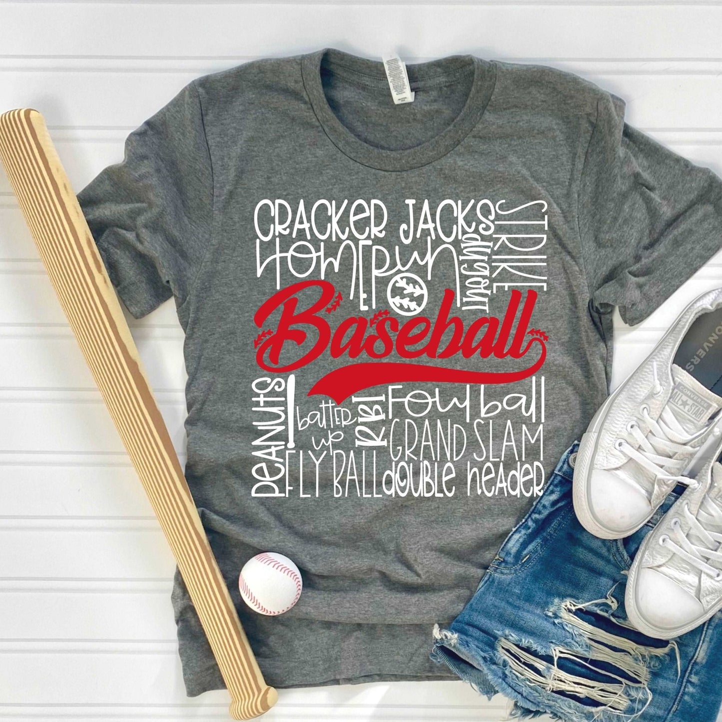 Baseball Word Art - deep heather - Sunfire Tees