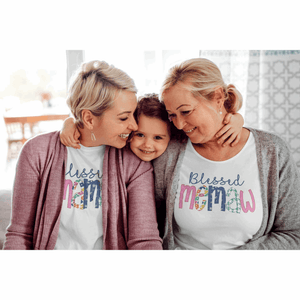 Blessed Mama - Blessed Grandma T-shirt - White - Sunfire Tees