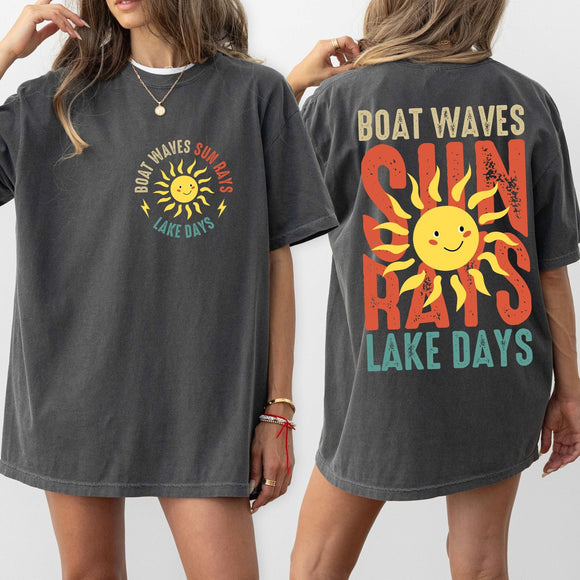 Boat Waves Sun Rays Lake Days - CC pepper - Sunfire Tees