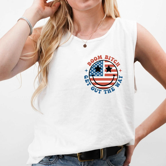 Boom B*tch Get Out the Way - CC white - Sunfire Tees