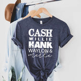 Cash, Hank, Willie & Merle Shirt - Sunfire Tees