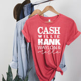 Cash, Hank, Willie & Merle Shirt - Sunfire Tees