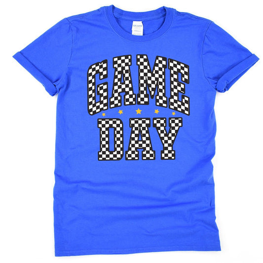 Checkered Game Day - royal - Sunfire Tees