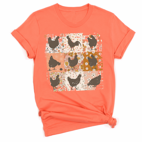 Chicken Lover Shirt - coral silk