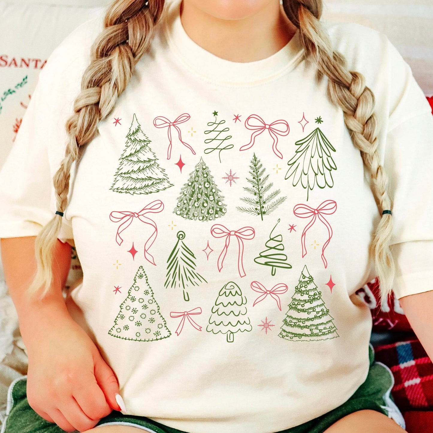 Christmas Trees & Bows - CC Ivory - Sunfire Tees