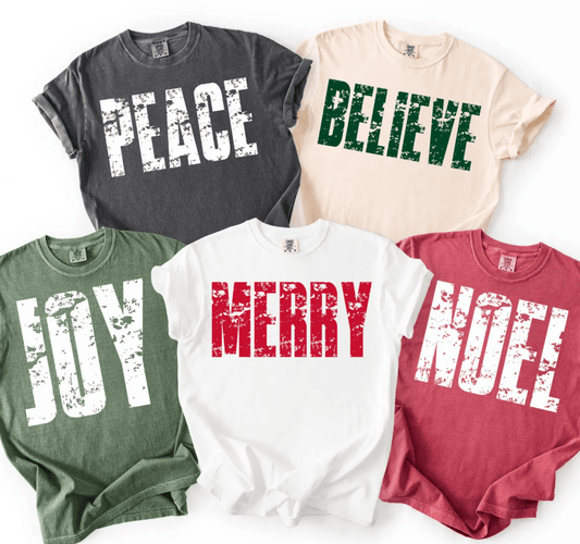Christmas Word Tees - Comfort Colors - Sunfire Tees
