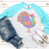 Colorful Turkey Raglan - Sunfire Tees