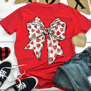 Heart Coquette Bow on Red