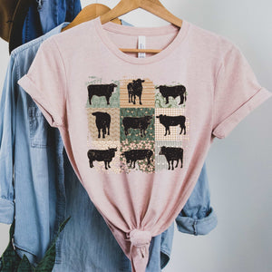 Cow Lover Shirt - heather peach - Sunfire Tees