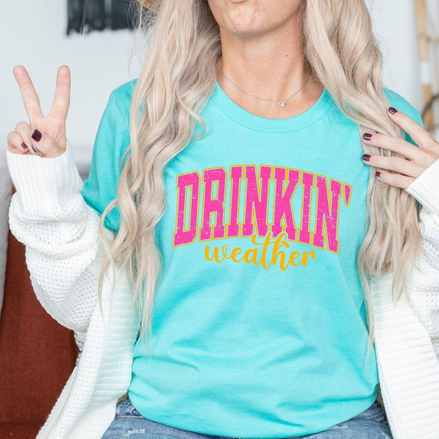 Drinking Weather - heather sea green - Sunfire Tees