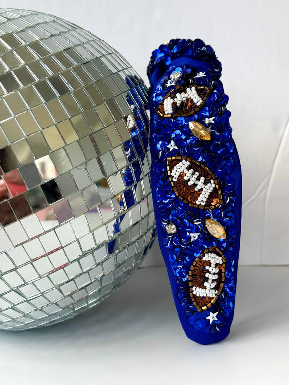 Football Headband, Game Day Headband, Sequin Headband