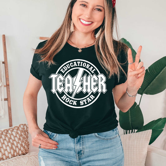Educational Rockstar Teacher - choose your color - Sunfire Tees