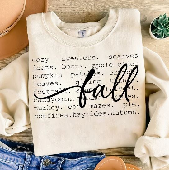 Fall Word Art New - Sunfire Tees