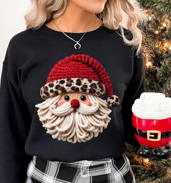 Faux Yarn Santa - black - Sunfire Tees