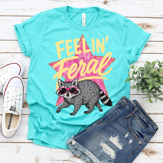 Feelin' Feral - heather sea green - Sunfire Tees