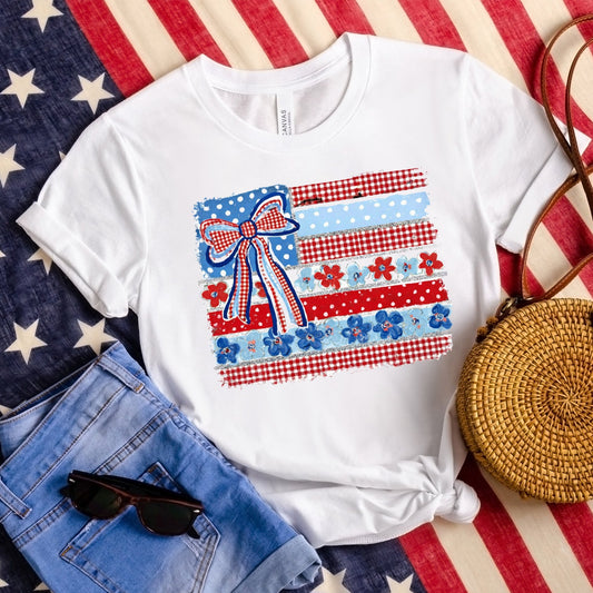 Flag with Daisies - White - Sunfire Tees