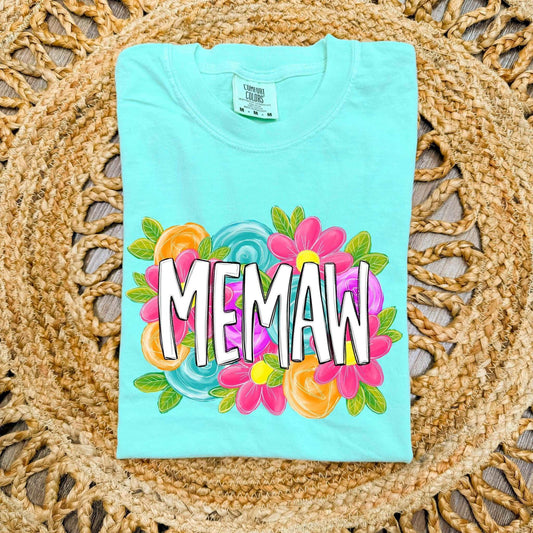 Floral Mama/Grandma Shirt - Sunfire Tees