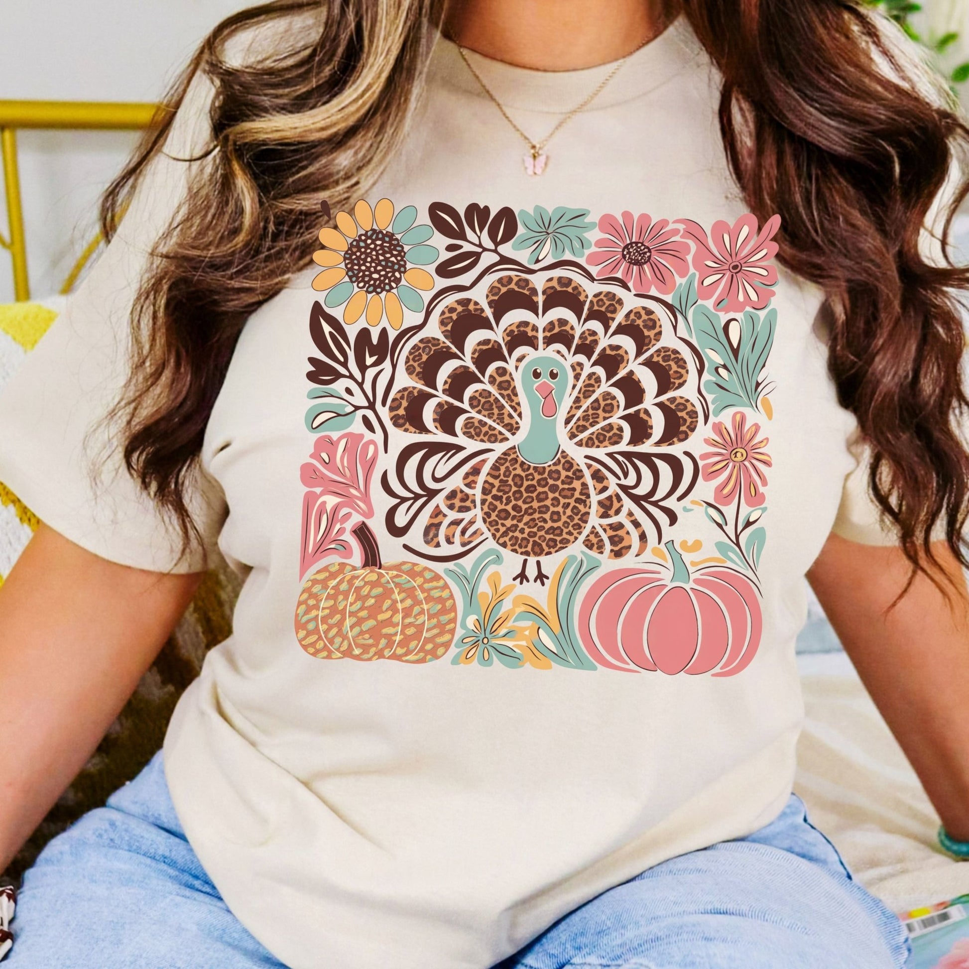 Floral Turkey - natural - Sunfire Tees