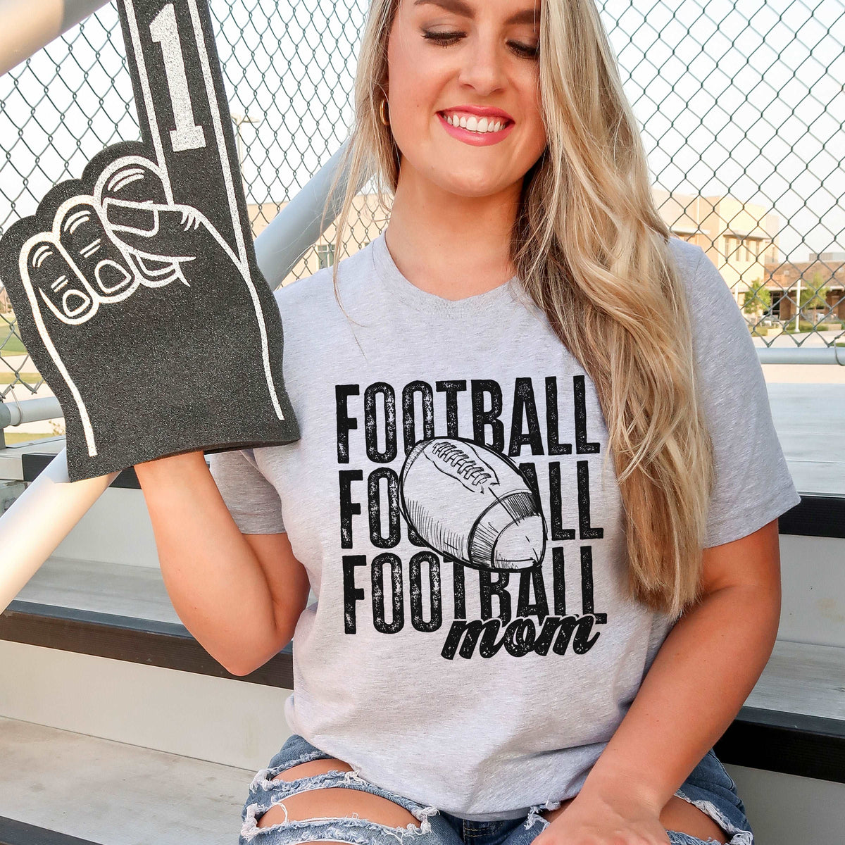 Sunfire Tees Football Mom S / Athletic Gray