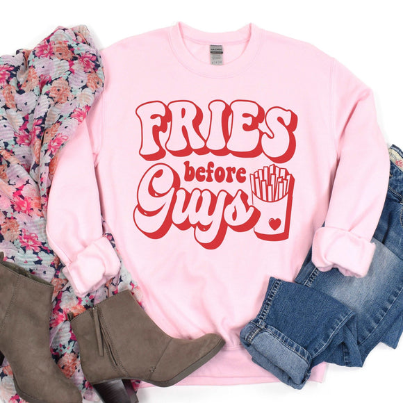 Fries before Guys - Light Pink - Sunfire Tees