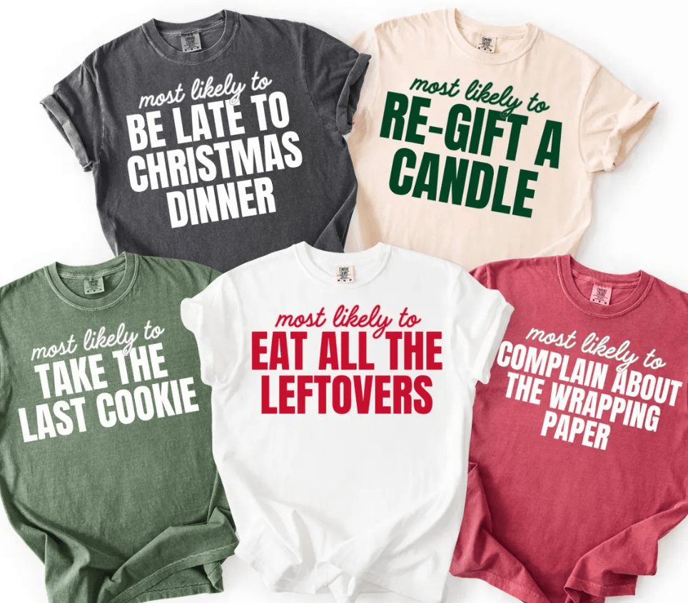 Funny Christmas Tees - Comfort Colors - Sunfire Tees