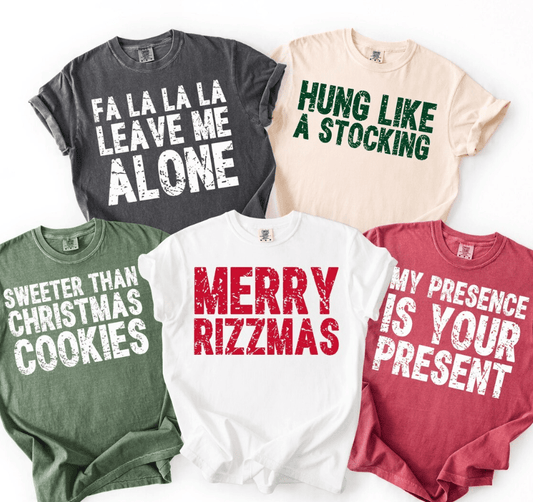 Funny Christmas Tees - Comfort Colors - Sunfire Tees