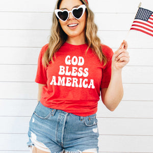 God Bless America - red