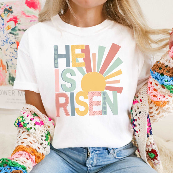 He is Risen - white - Sunfire Tees