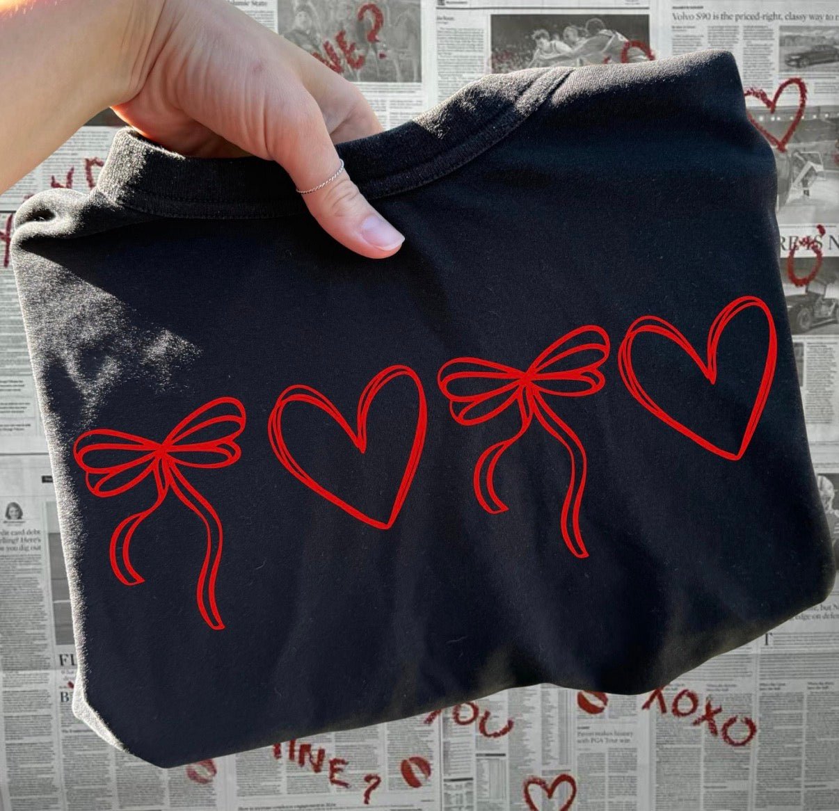 Hearts & Bows Valentine Shirt - Sunfire Tees