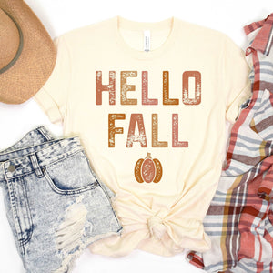 Hello Fall Pumpkin - natural - Sunfire Tees