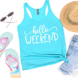 Hello Weekend - heather sea green - Sunfire Tees